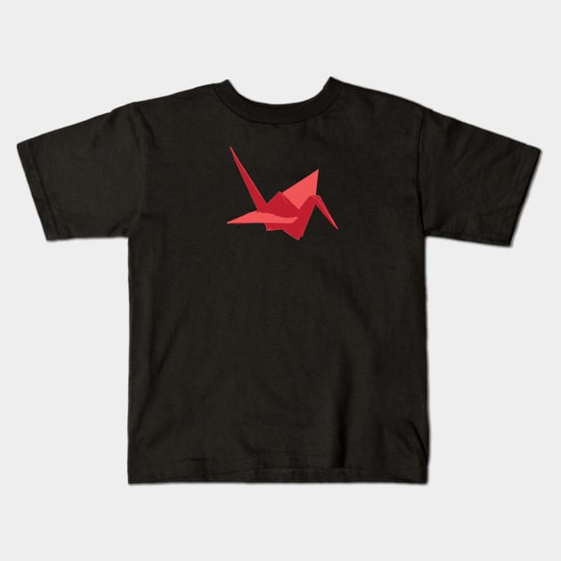 Origami Crane - Red Kids T-Shirt by A2M